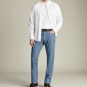 Charles Tyrwhitt Pants Mens 38x30 Blue Solid 5 Pocket Chinos Flex Stretch NEW‎